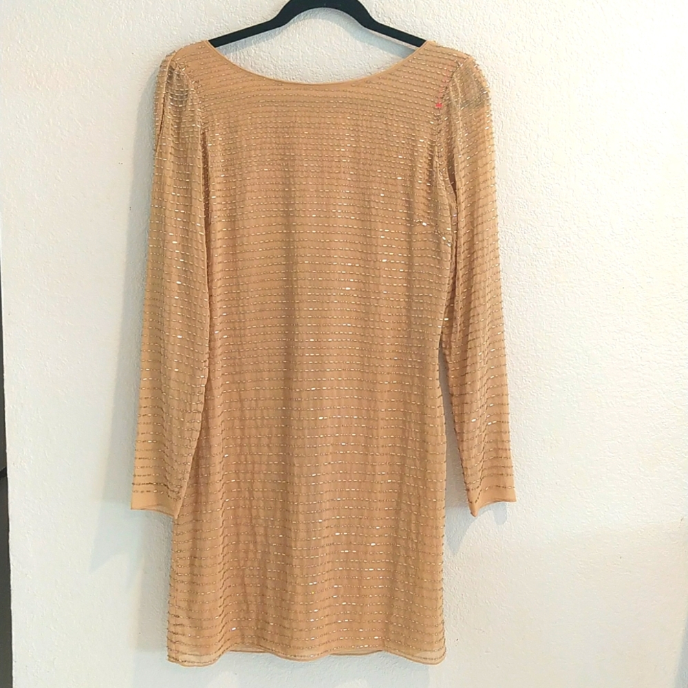 Stunning Aidan Mattox Fully Beaded Dress w Draping Back, sz 6